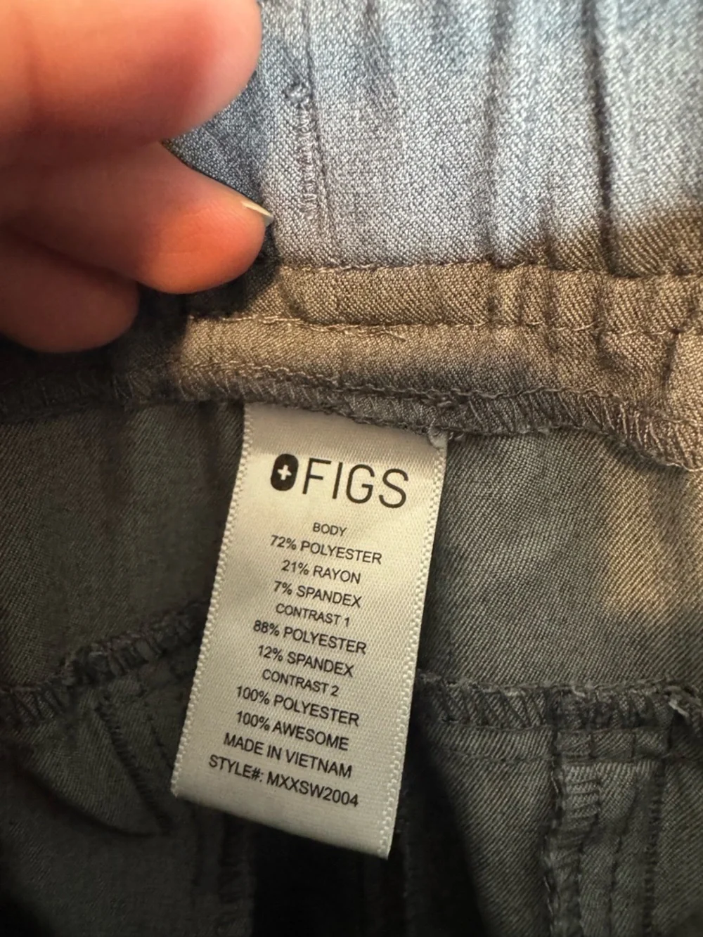 Figs Tansen Jogger Scrub Pants Medical Drawstring Gray Green Size Large